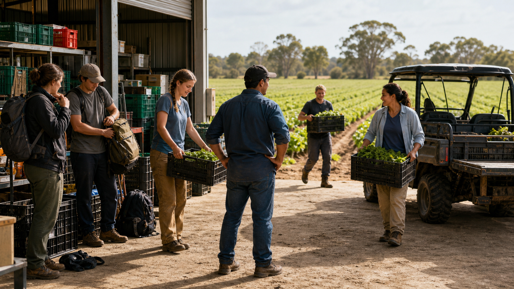 Backpackers preparing for farm work in regional Australia