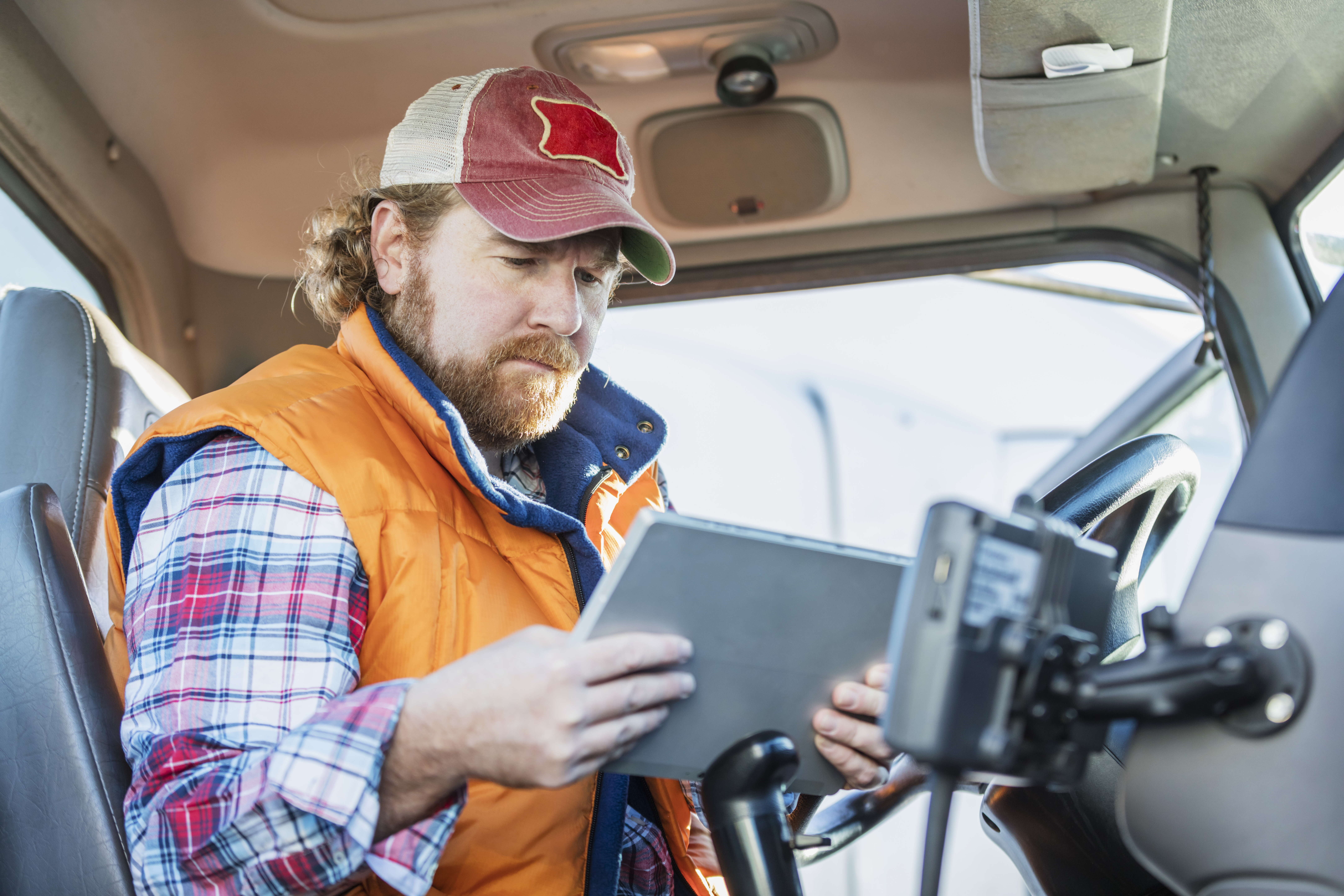 Farmer in truck