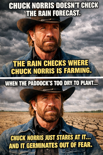 Chuck Norris farming meme